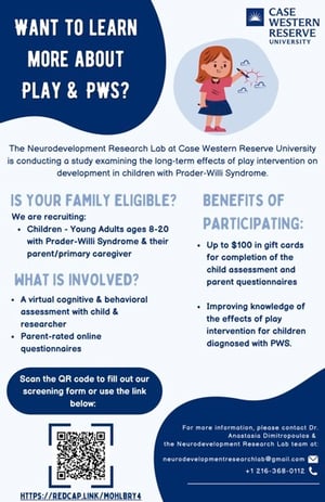 Assessing Play & Creativity in PWS Flyer