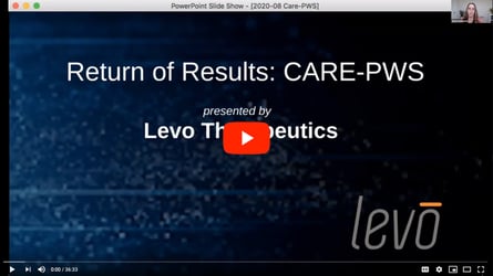Return of Results: CARE-PWS by Levo Therapeutics [2020 CONFERENCE VIDEO]