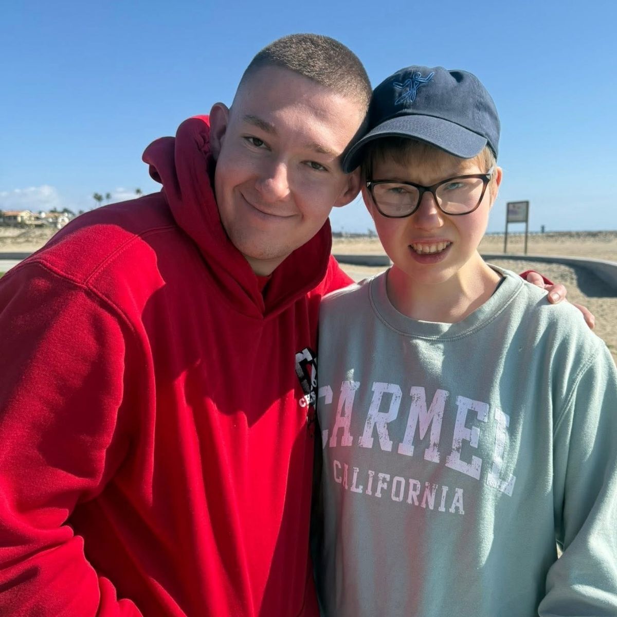 Boy and Girl smiling for camera